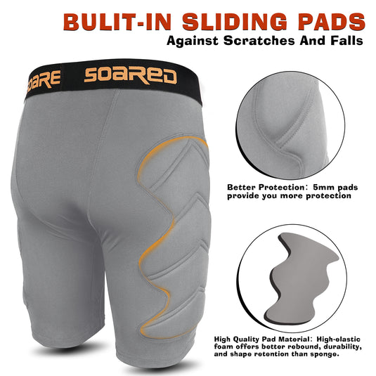 Soared Youth Baseball Sliding Shorts with Cup Pocket Padded Compression Underwear for Baseball Softball for Boys Girls