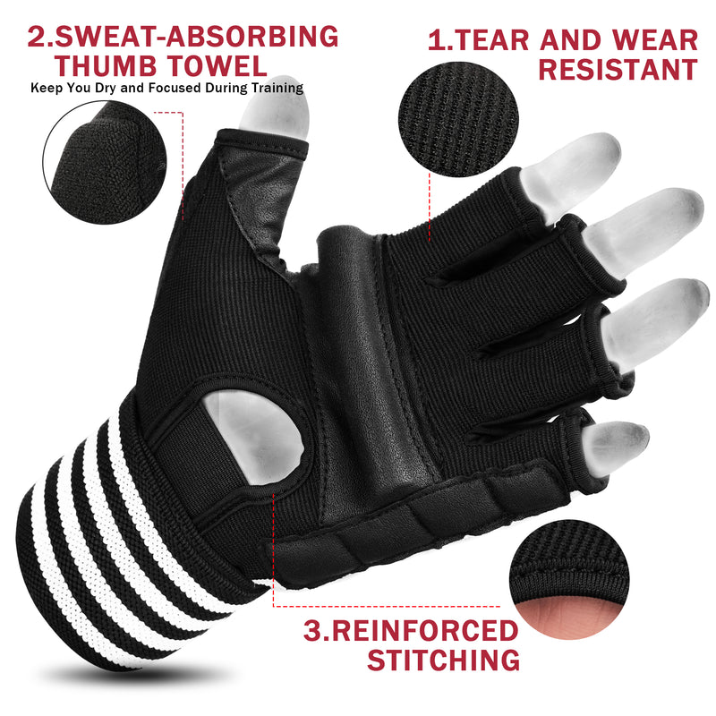 Load image into Gallery viewer, Xinluying Punch Bag MMA Gloves Half Finger Adjustable Mitts Wrist Support Boxing Gloves Open Palms for Sparring Martial Arts Taekwondo Punching Bag Training for Men Women
