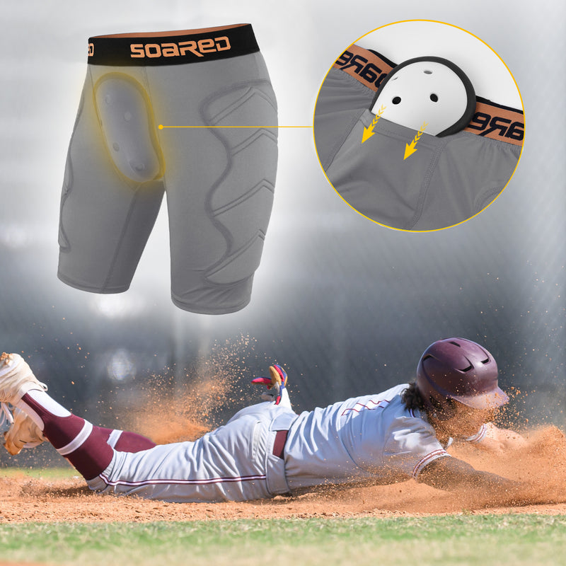 Load image into Gallery viewer, Soared Youth Baseball Sliding Shorts with Cup Pocket Padded Compression Underwear for Baseball Softball for Boys Girls
