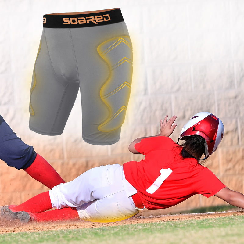 Load image into Gallery viewer, Soared Youth Baseball Sliding Shorts with Cup Pocket Padded Compression Underwear for Baseball Softball for Boys Girls
