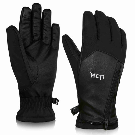 MCTi Winter Gloves Waterproof Warm for Cold Weather Touchscreen Zipper Gloves for Men Women MCTi