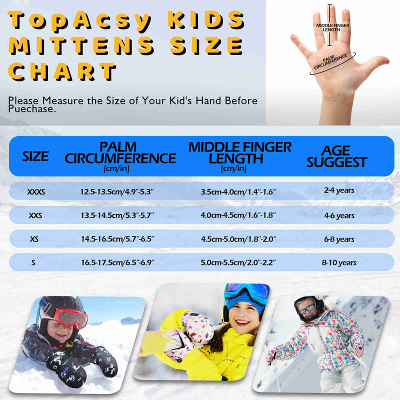 Load image into Gallery viewer, TopAcsy Kids Ski Glove Waterproof Warm Winter Snow Mittens for Boys Girls TOPacsy
