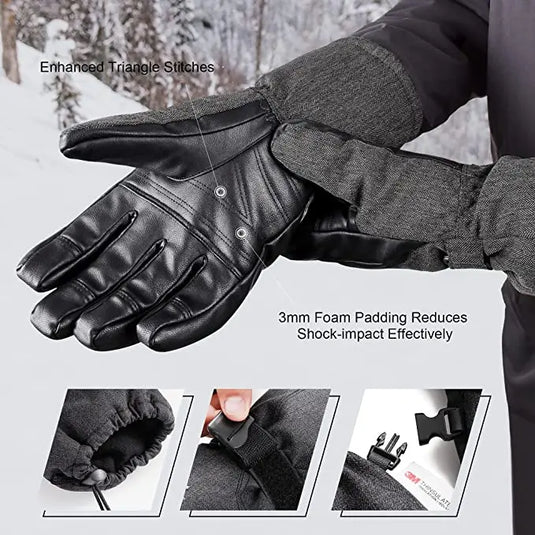 MCTi SkiPro On-Piste Unisex Ski Gloves-Men's Waterproof Ski Gloves